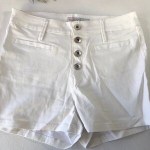ISO!!! White guess high waisted button up coated shorts